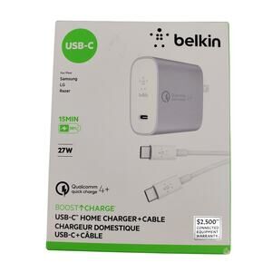 Belkin Boost Charge 27W Quick Charge 4+ Charger 4ft Cable USB-C to USB-C New